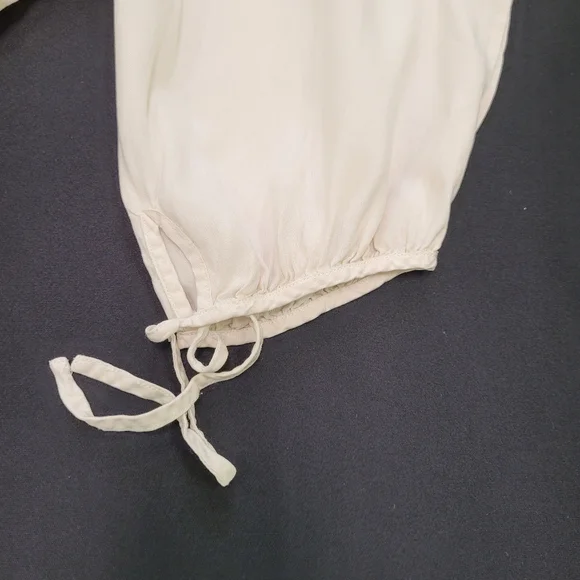 Soft Surroundings Drawstring Neck Long Sleeve Silk Top - Picture 9 of 15